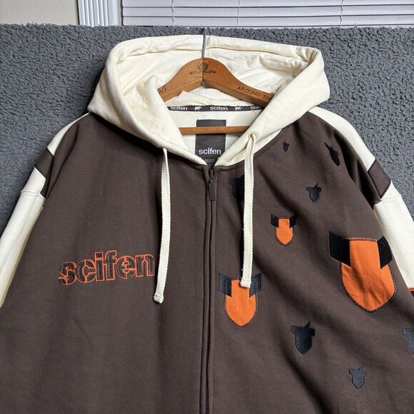 Y2K SCIFEN STATUE OF LIBERTY Embroidered Full ZIP HOODIE SWEATSHIRT Mens 2XL - Picture 4 of 14